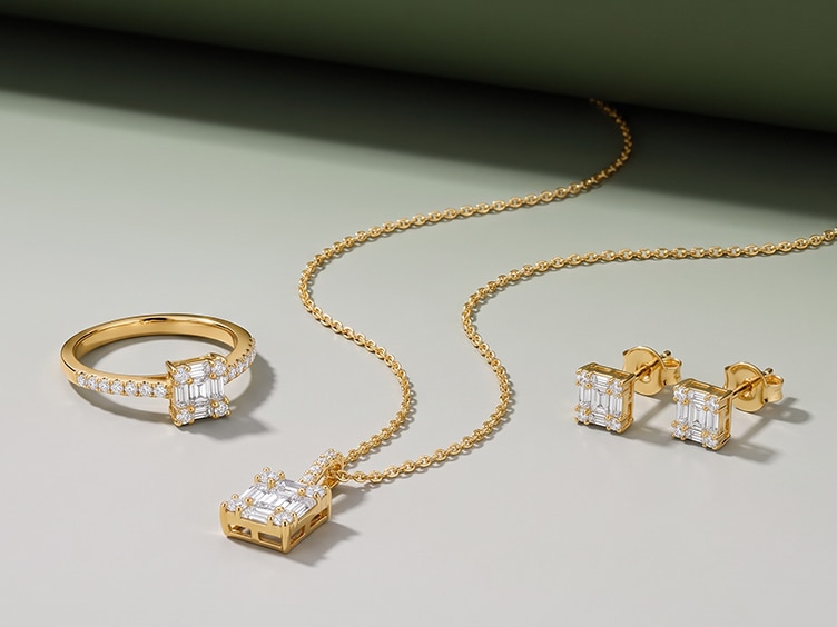 Collection de bijoux avec diamants