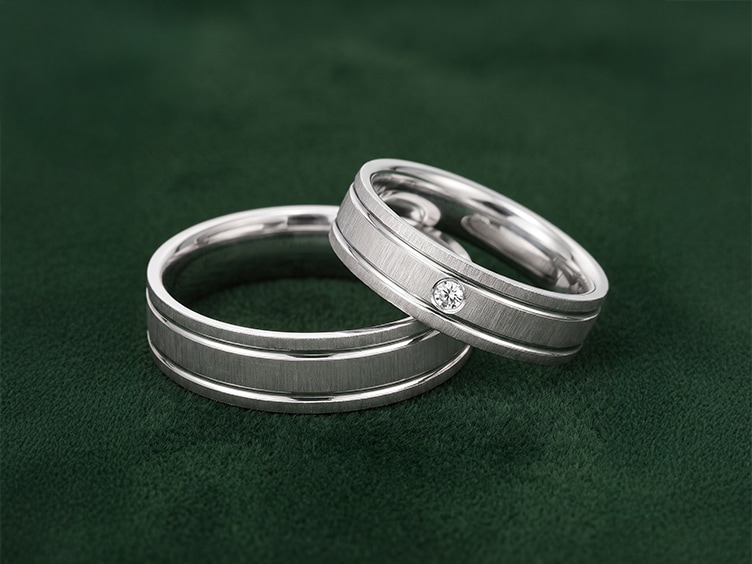Collection de bagues de couple en argent