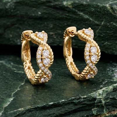 Diamond hoop eaarings