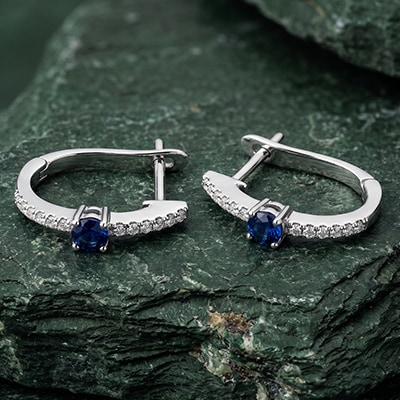 Sapphire hoop earrings