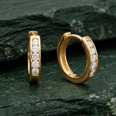 Zirconia hoop earrings