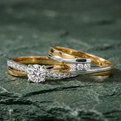 Bagues en or bicolore