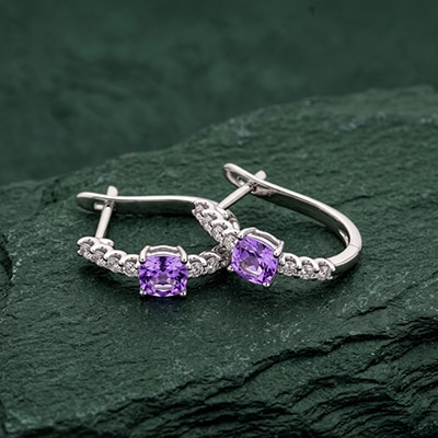 Boucles d'oreilles avec améthystes