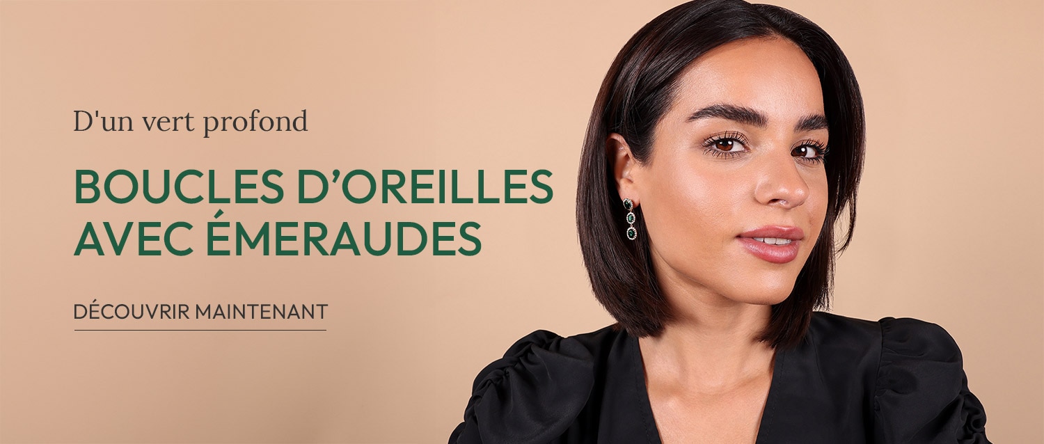 Boucles d'oreilles avec émeraudes