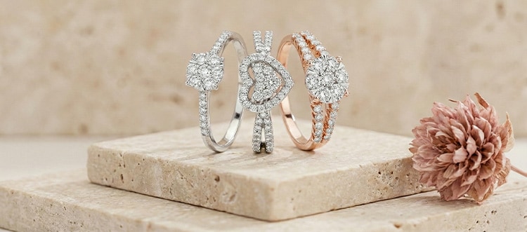 Bagues de fiançailles et collection de solitaire